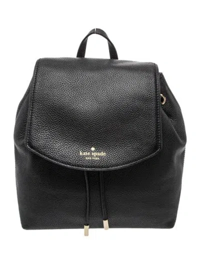 Pre-owned Kate Spade Leather Backpack In Black