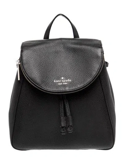 Pre-owned Kate Spade Leather Backpack In Black