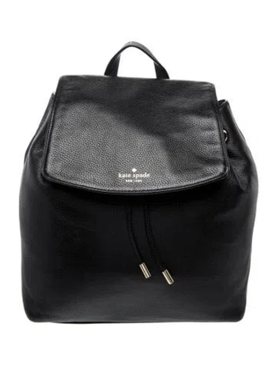 Pre-owned Kate Spade Leather Backpack In Black