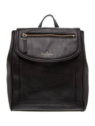 Pre-owned Kate Spade Leather Backpack In Black