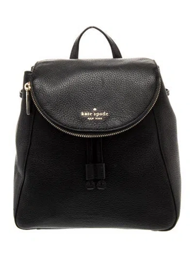 Pre-owned Kate Spade Leather Backpack In Black