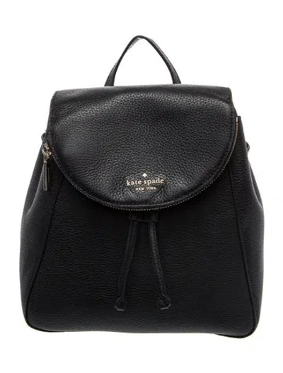 Pre-owned Kate Spade Leather Backpack In Black