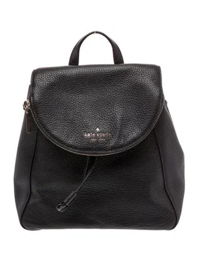 Pre-owned Kate Spade Leather Backpack In Black