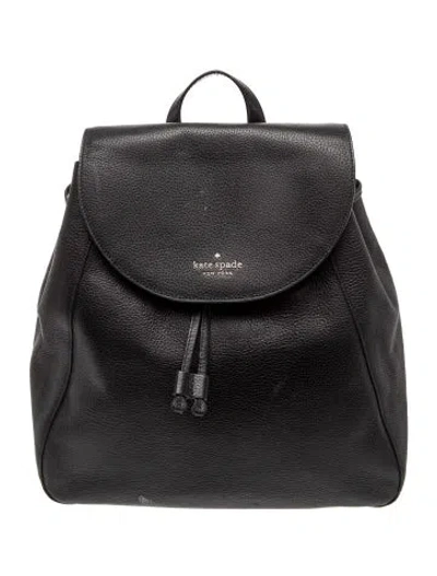 Pre-owned Kate Spade Leather Backpack In Black