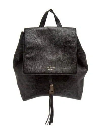 Pre-owned Kate Spade Leather Backpack In Black