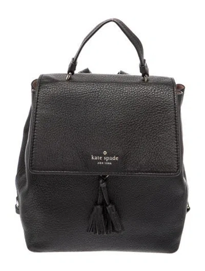 Pre-owned Kate Spade Leather Backpack In Black