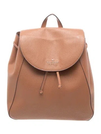 Pre-owned Kate Spade Leather Backpack In Brown