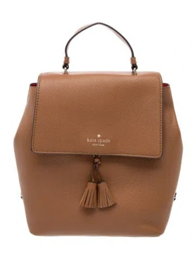Pre-owned Kate Spade Leather Backpack In Brown