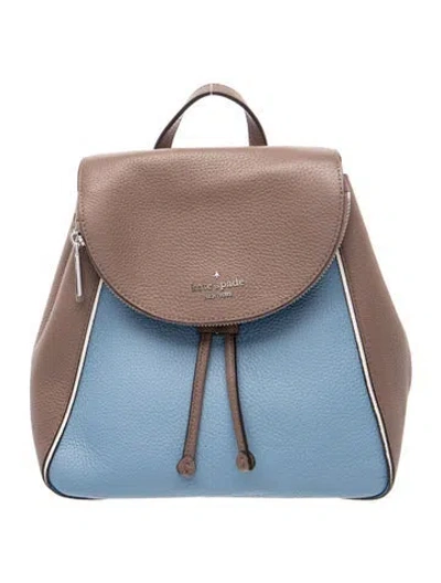 Pre-owned Kate Spade Leather Backpack In Gray