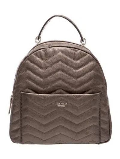 Pre-owned Kate Spade Leather Backpack In Grey