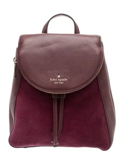 Pre-owned Kate Spade Leather Backpack W/ Tags In Burgundy