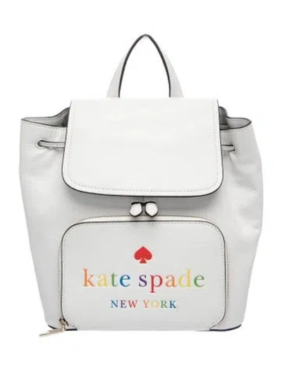 Pre-owned Kate Spade Leather Backpack In White