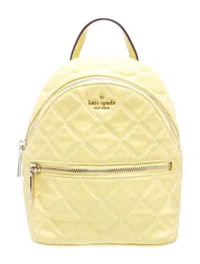 Pre-owned Kate Spade Leather Backpack In Yellow