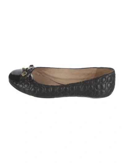 Pre-owned Kate Spade Leather Ballet Flats In Black