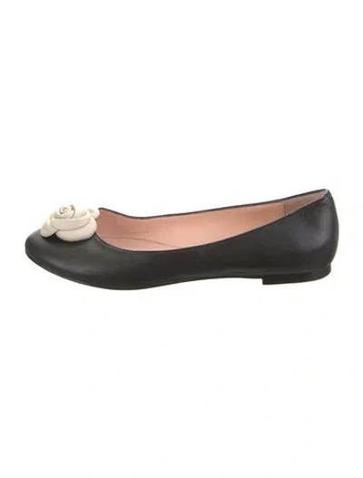 Pre-owned Kate Spade Leather Ballet Flats In Black