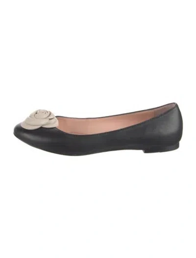 Pre-owned Kate Spade Leather Ballet Flats In Black