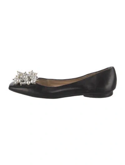 Pre-owned Kate Spade Leather Ballet Flats In Black