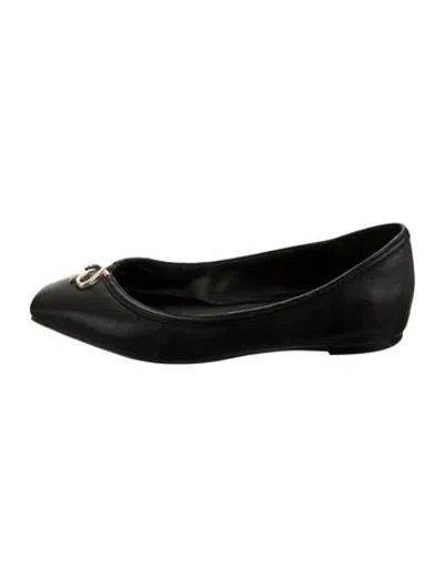 Pre-owned Kate Spade Leather Ballet Flats In Black