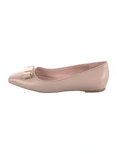 Pre-owned Kate Spade Leather Ballet Flats In Neutral