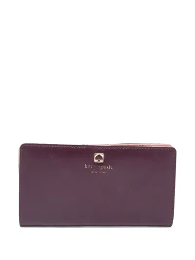 Pre-owned Kate Spade Leather Bifold Wallet In Purple
