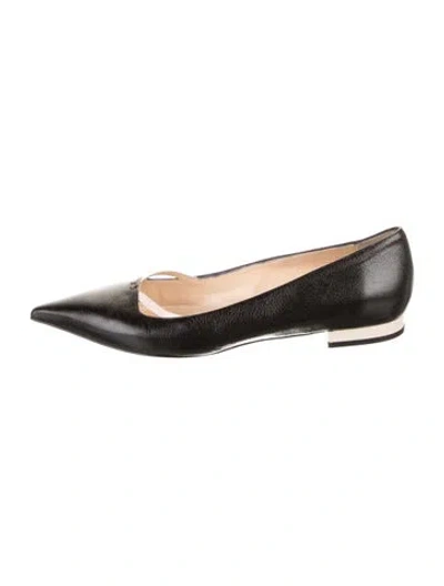 Pre-owned Kate Spade Leather Bow Accents Ballet Flats In Brown