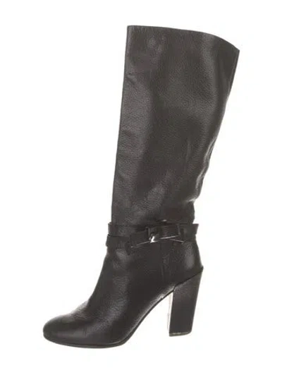 Pre-owned Kate Spade Leather Bow Accents Boots In Brown