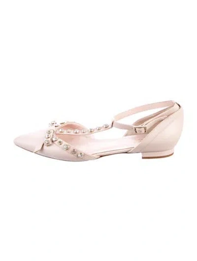 Pre-owned Kate Spade Leather Bow Accents D'orsay Flats In Pink