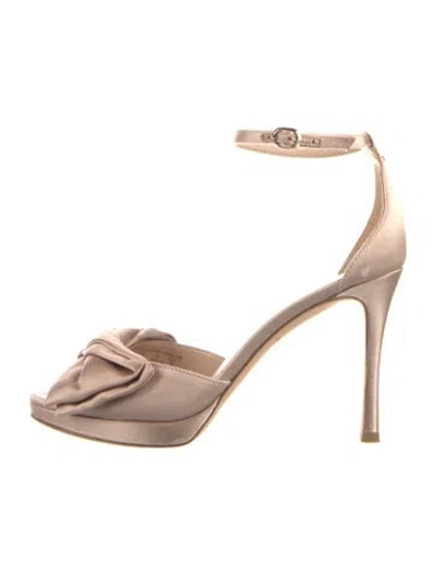 Pre-owned Kate Spade Leather Bow Accents D'orsay Pumps In Neutral