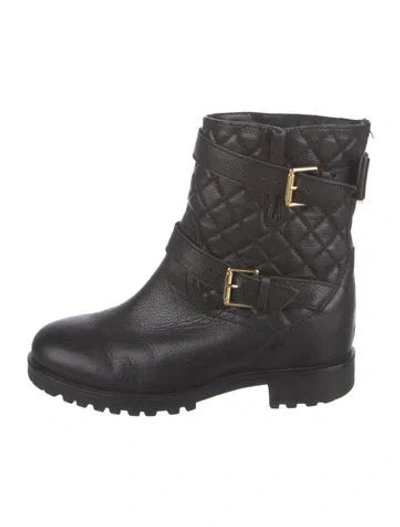 Pre-owned Kate Spade Leather Bow Accents Moto Boots In Black