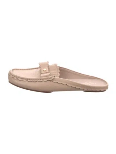 Pre-owned Kate Spade Leather Bow Accents Mules In Pink