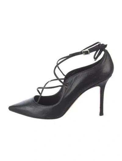 Pre-owned Kate Spade Leather Bow Accents Pumps In Black