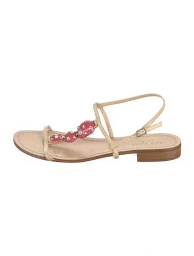 Pre-owned Kate Spade Leather Bow Accents Sandals In Brown