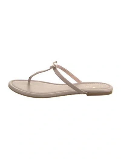 Pre-owned Kate Spade Leather Bow Accents Slides In Pink