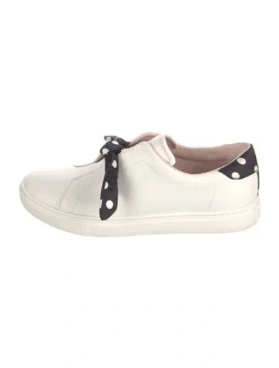 Pre-owned Kate Spade Leather Bow Accents Sneakers In White