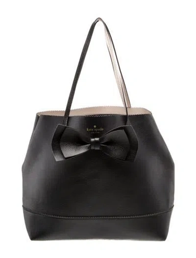 Pre-owned Kate Spade Leather Bucket Bag In Black