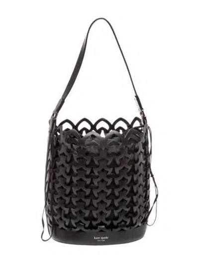 Pre-owned Kate Spade Leather Bucket Bag In Black