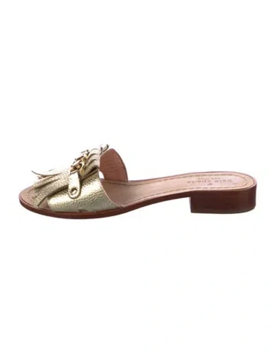 Pre-owned Kate Spade Leather Chain-link Accents Slides
