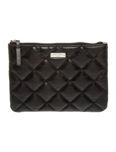 Pre-owned Kate Spade Leather Clutch In Black