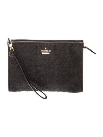 Pre-owned Kate Spade Leather Clutch In Black