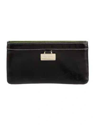 Pre-owned Kate Spade Leather Clutch In Black