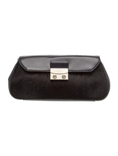 Pre-owned Kate Spade Leather Clutch In Black