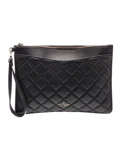 Pre-owned Kate Spade Leather Clutch In Black