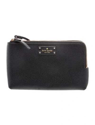 Pre-owned Kate Spade Leather Clutch In Black