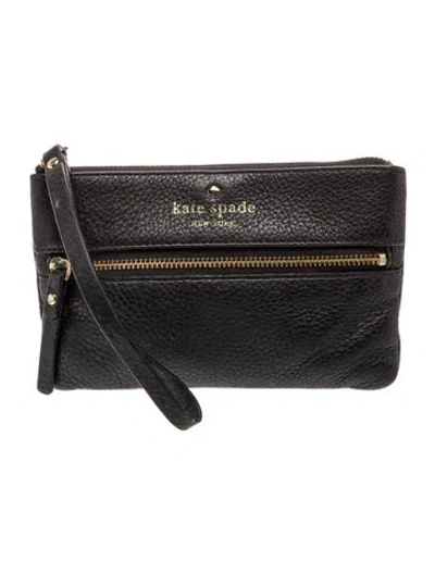 Pre-owned Kate Spade Leather Clutch In Black