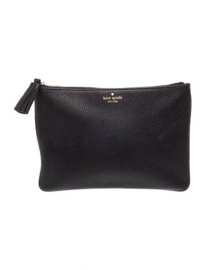 Pre-owned Kate Spade Leather Clutch In Black