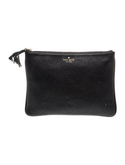 Pre-owned Kate Spade Leather Clutch In Black