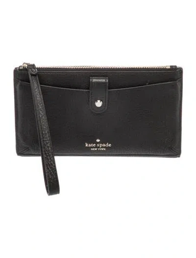 Pre-owned Kate Spade Leather Clutch In Black
