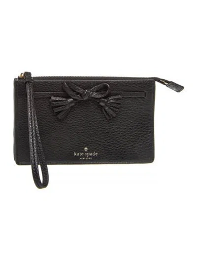 Pre-owned Kate Spade Leather Clutch In Black