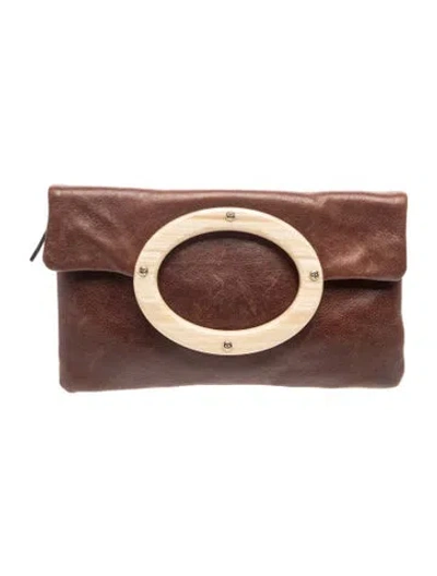 Pre-owned Kate Spade Leather Clutch In Brown