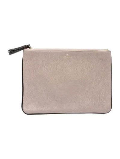 Pre-owned Kate Spade Leather Clutch In Gold/pink